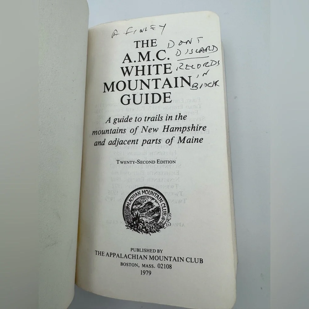 AMC‎ White Mountain Guide 22nd Edition 1979 NH Maine Appalachian Mountain Club